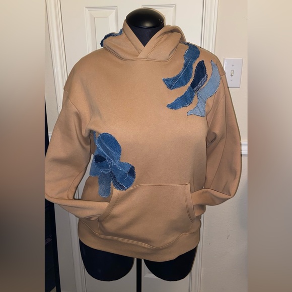 Nordstrom Tops - UpCycled Hoodie with Denim-XL-Unisex